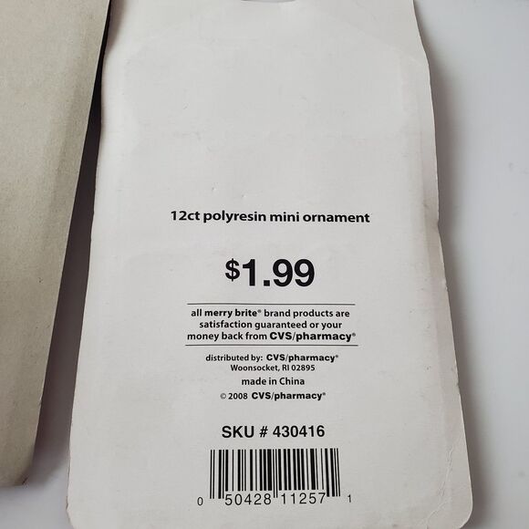 Vintage New Old Stock Mini Christmas Tree Ornaments CVS Merry Brite Best Value - Picture 7 of 13